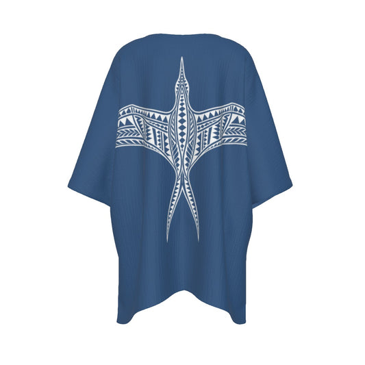 Frigate Bird Tatau Tunic Tee Blue