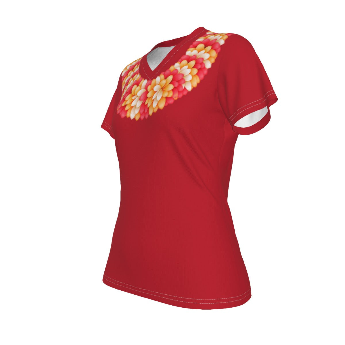 Sunset Carnation Lei Tee Red