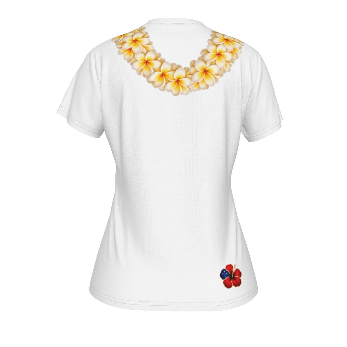 Yellow Plumeria Lei Tee White